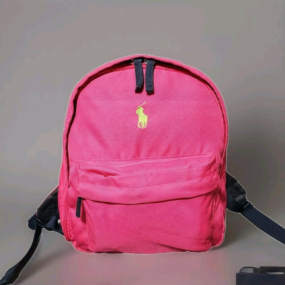 Ralph Lauren Polo East Hampton Small Backpack Pony Logo Embroidered RLP Fuschia